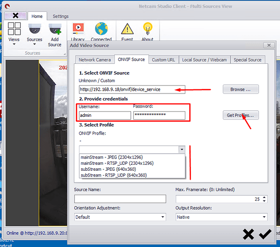 dericam hip2p ip camera email setup